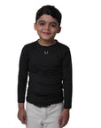 Playera Compression Manga larga Niño Color Negro