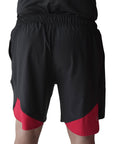 Shorts Training RULER Negro vista Roja