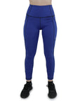 Leggins dama con bolsas color azul rey jaspe