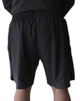 Shorts Training RULER Negro vista gris