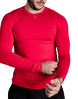 Playera manga larga compression Rojo